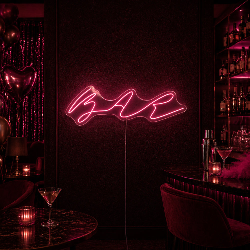 Bar Script Caps LED Neon Sign - Made in London Club Pub Neon Signs