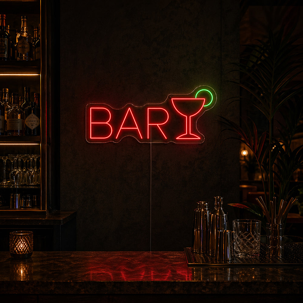 Bar Martini LED Neon Sign - Made in London Club Pub Neon Signs