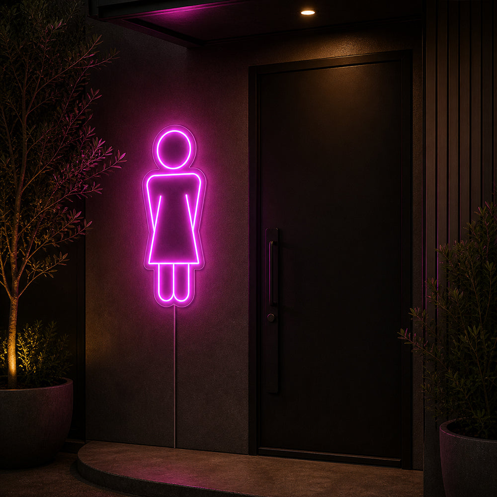 Female Toilette LED Neon Sign - Made in London Bathroom Neon Signs
