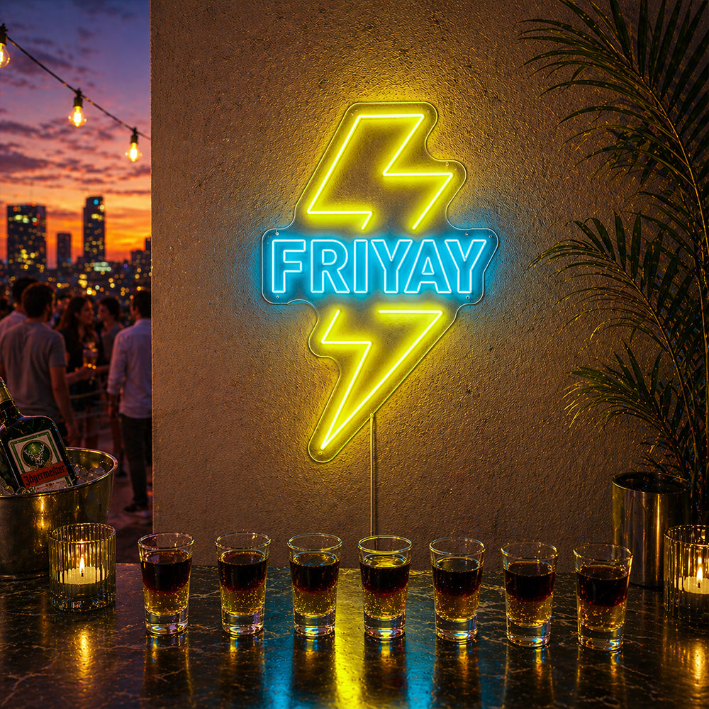 Friday LED Neon Sign - Made in London Party Neon Signs
