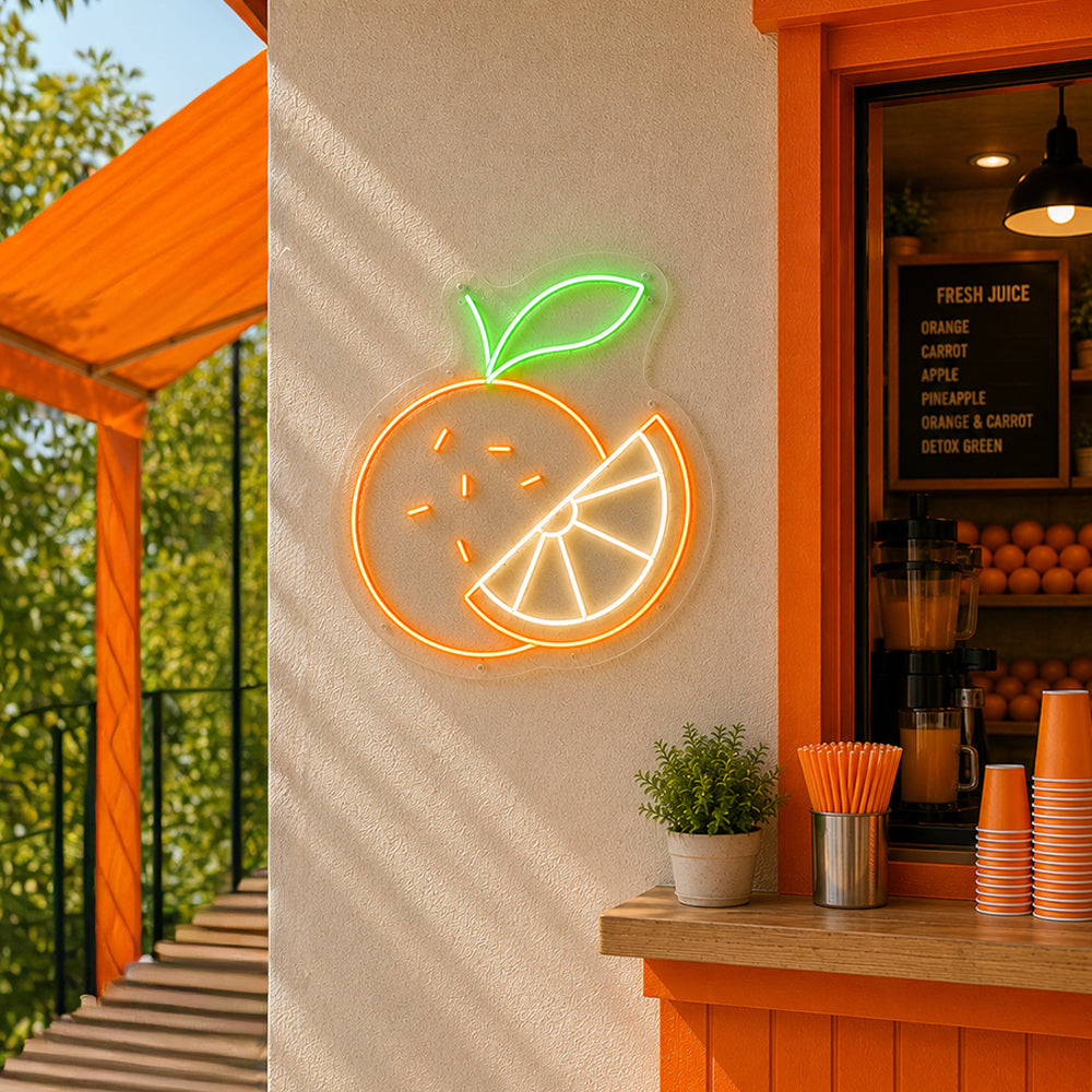 Orange LED Neon Sign - Made in London Food Restaurants Neon Signs