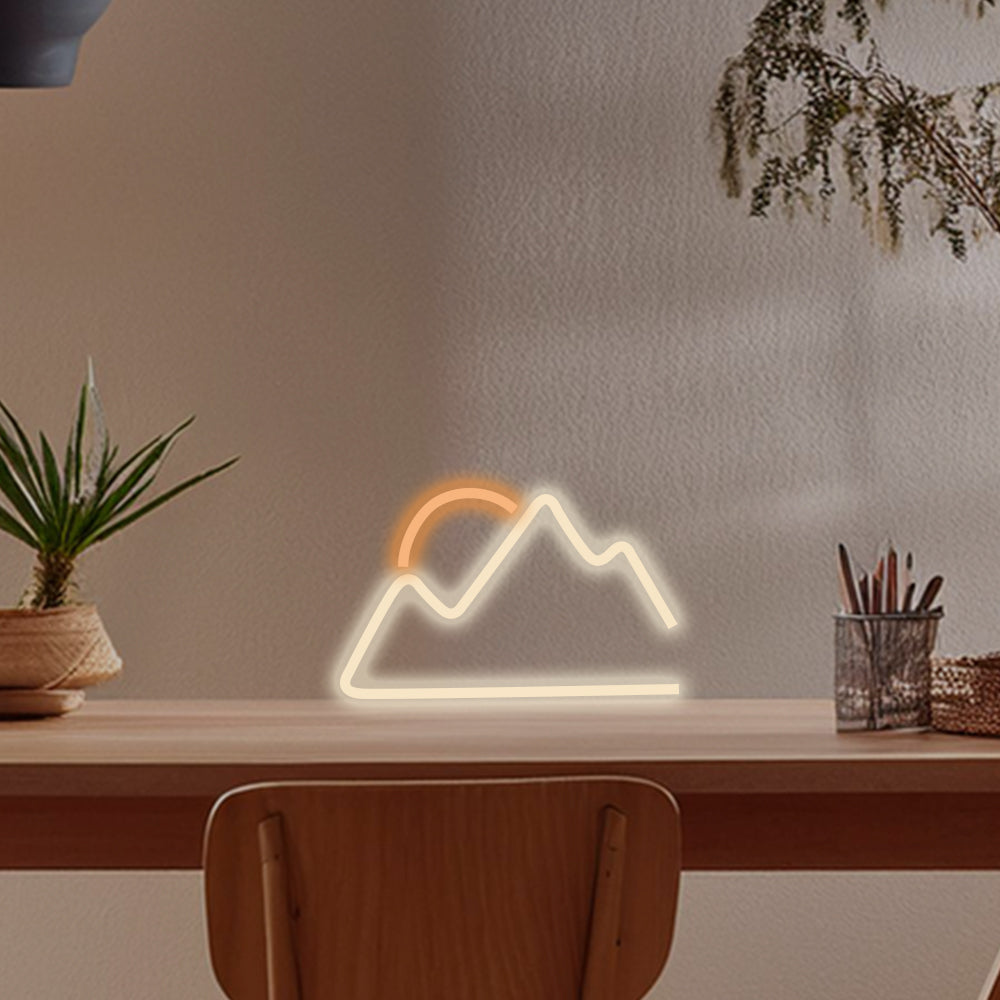 Sunset Mountain LED työpöydän valokyltit - Planet Neon Made in London Valokyltit
