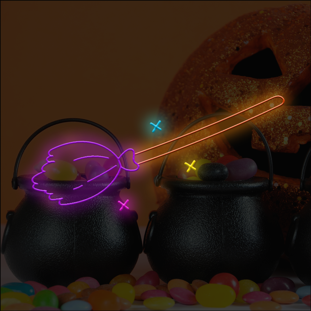 Witch Broom - Halloween LED-valokyltti, valmistettu Lontoossa
