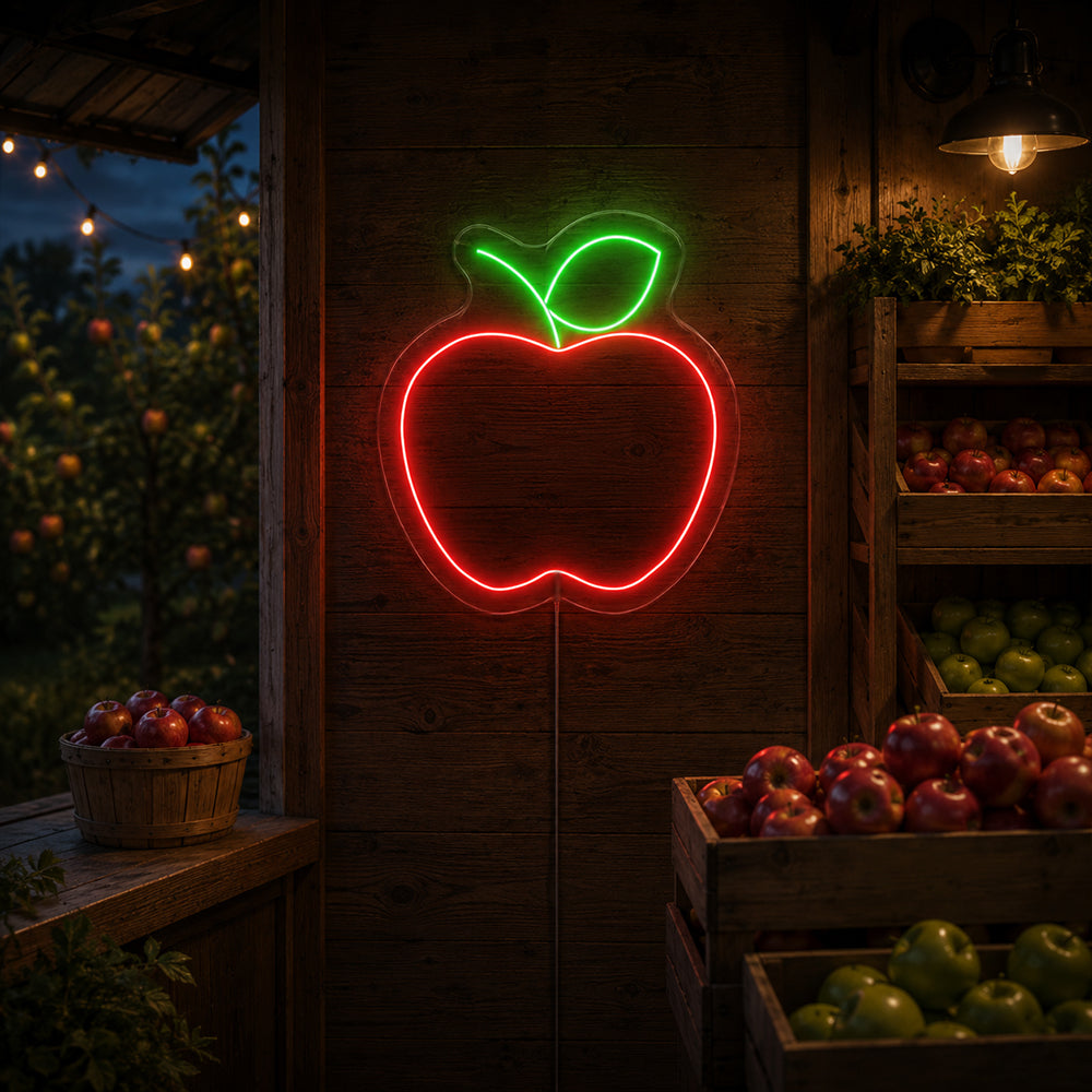 Apple LED Neon Sign - Made in London Food Restaurants Neon Signs