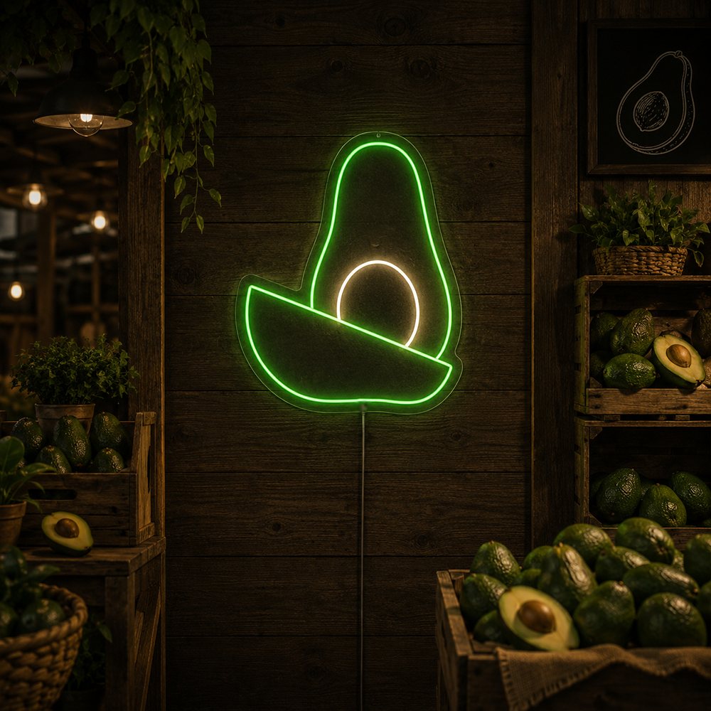 Avocado LED Neon Sign - Made in London Food Restaurants Neon Signs