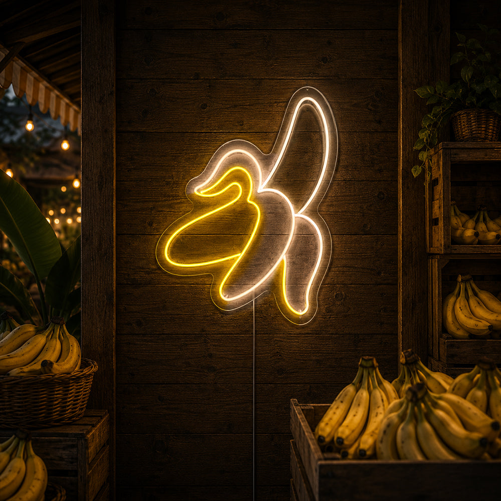 Banana LED Neon Sign - Made in London Food Restaurants Neon Signs