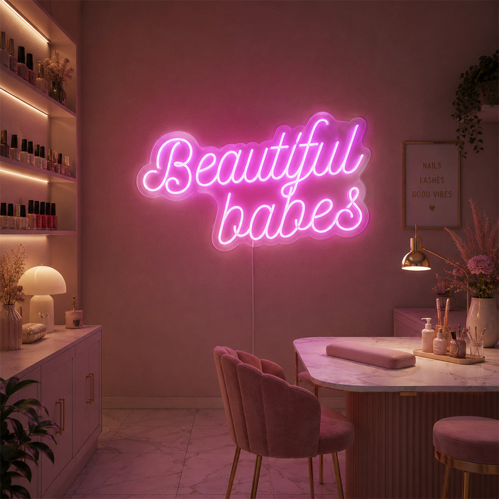 Beautiful Babes LED Neon Sign - Made in London Inspirational Neon Signs