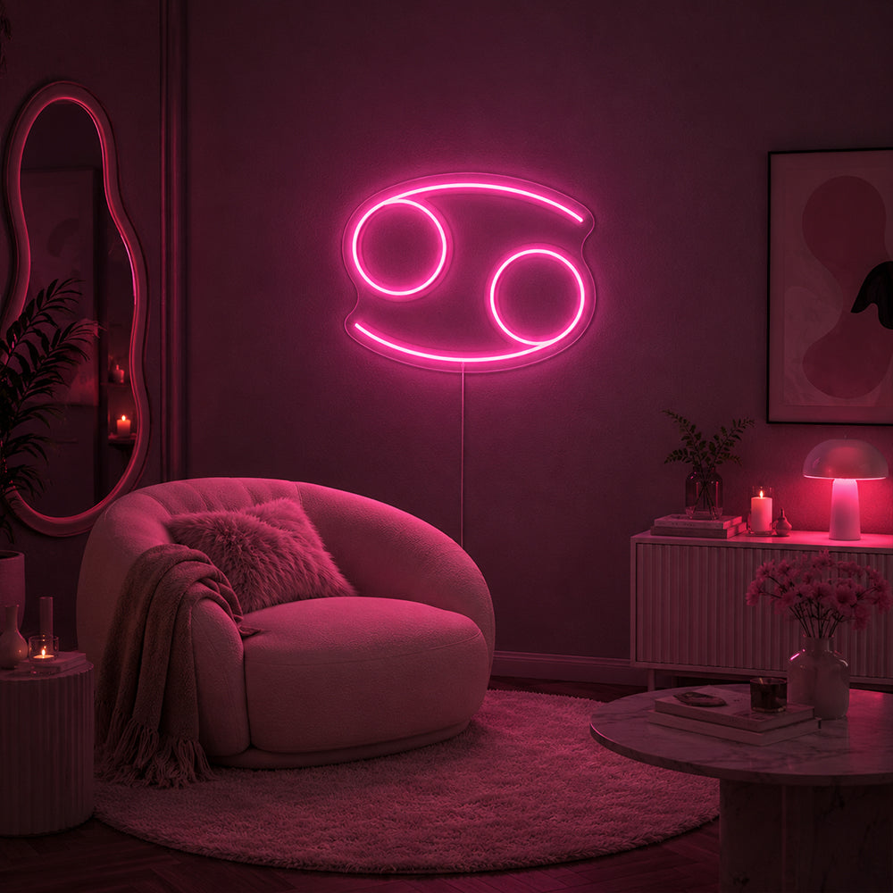 Cancer LED Neon Sign - Made in London Zodiac Neon Signs