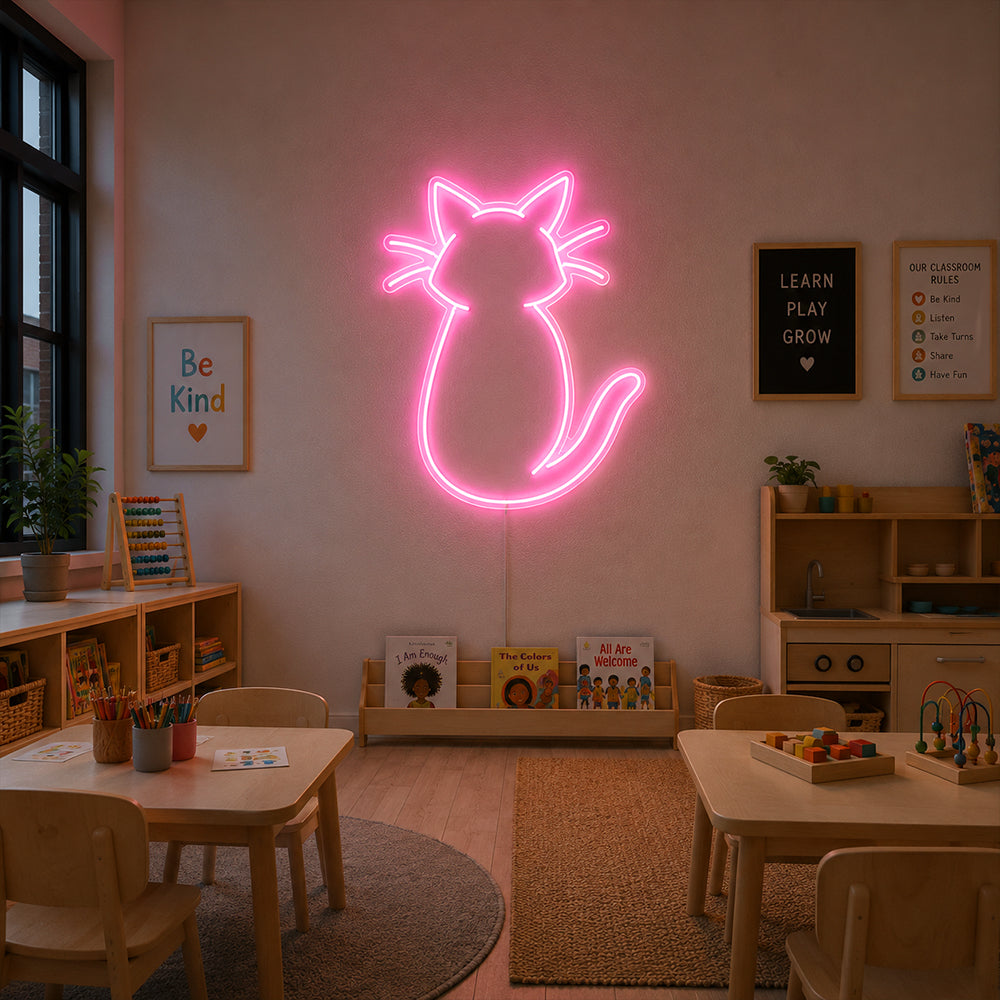 Cat LED Neon Sign - Planet Neon Made in London Neon Signs