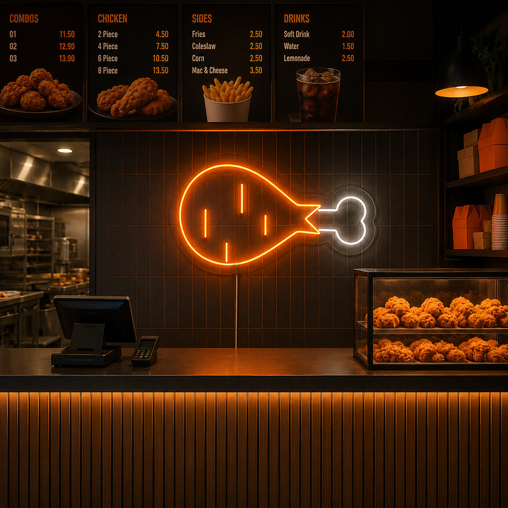 Chicken Thighs LED Neon Sign - Made in London Emoji Neon Signs
