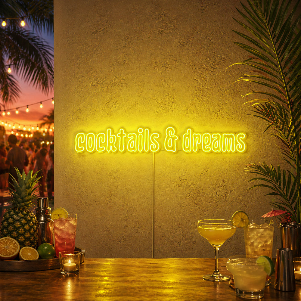Cocktails and dreams LED Neon Sign - Made in London Club Pub Neon Signs