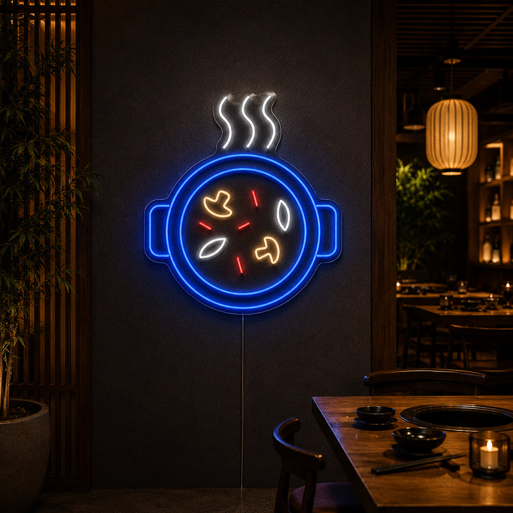 Cooking Pot LED Neon Sign - Made in London Food Restaurants Neon Signs