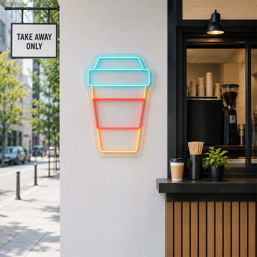 Cup LED Neon Sign - Made in London Drink Restaurants Neon Signs