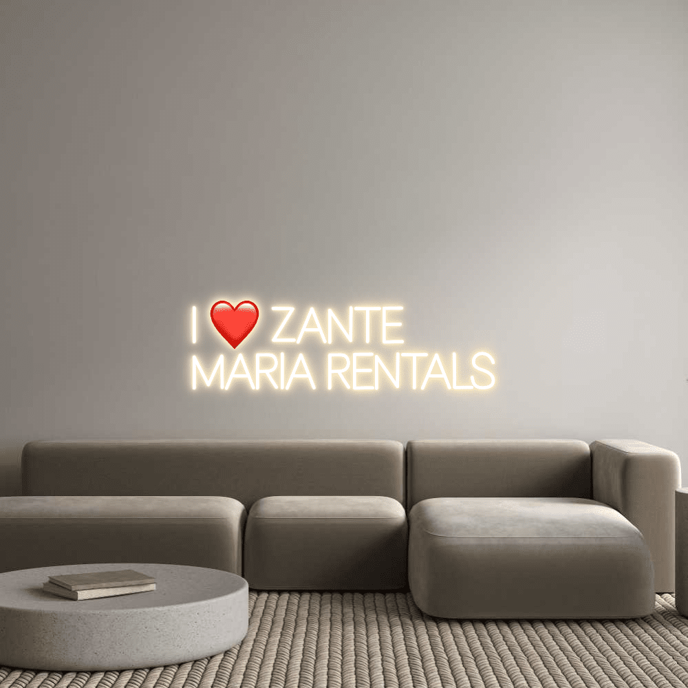 Custom Neon Sign Online Editor I ❤️ ZANTE MARI... - Planet Neon