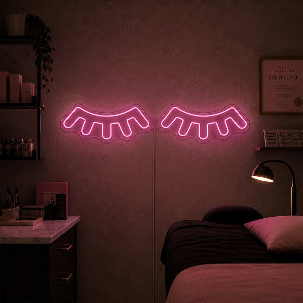 Eyelashes LED Neon Sign - Made in London Beauty Makeup Neon Signs