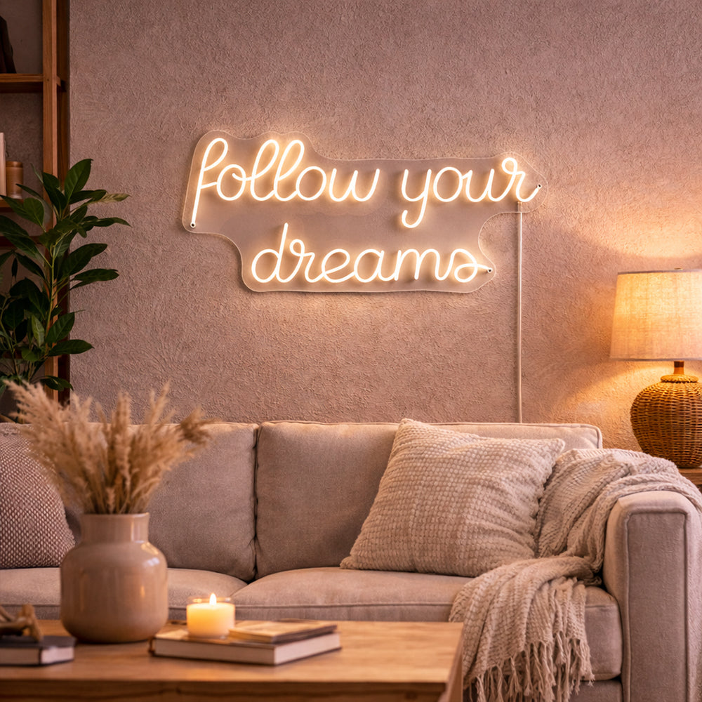 Sigue tu letrero de neón liderado de sus sueños - Hecho en Londres letreros de neón inspirador