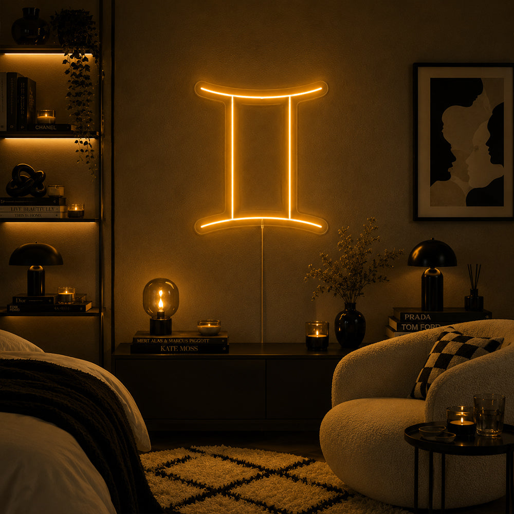 Gemini LED Neon Sign - Made in London Zodiac Neon Signs