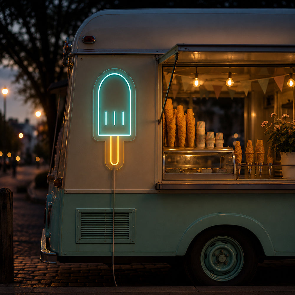 Ice Lolly LED Neon Sign - Made in London Food Restaurants Neon Signs