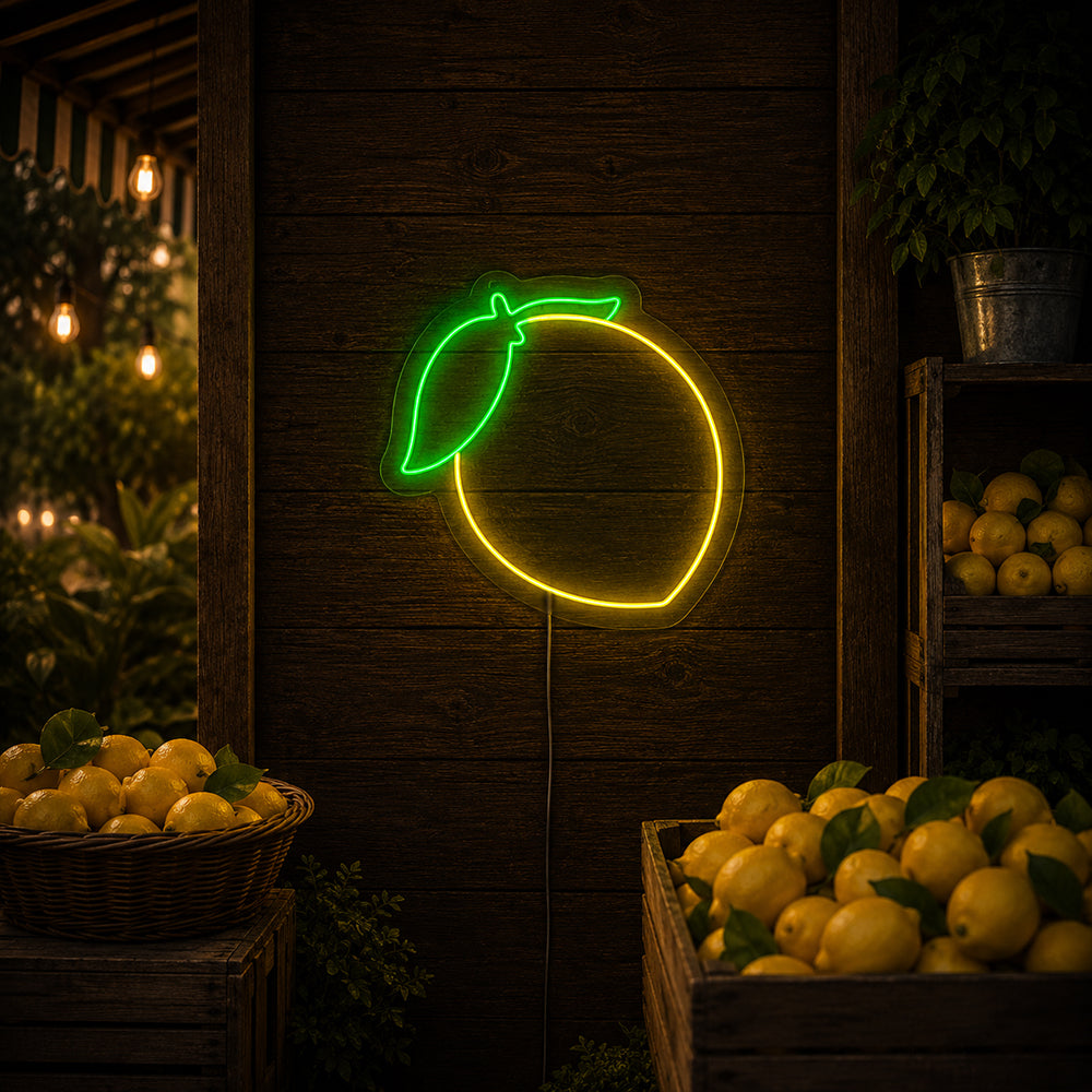 Lemon LED Neon Sign - Made in London Food Restaurants Neon Signs