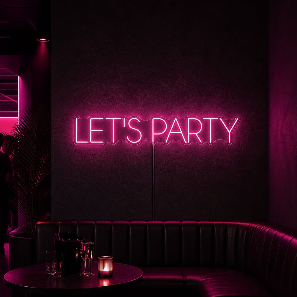 Let's Party LED Neon Sign - Made in London Celebrations Neon Signs