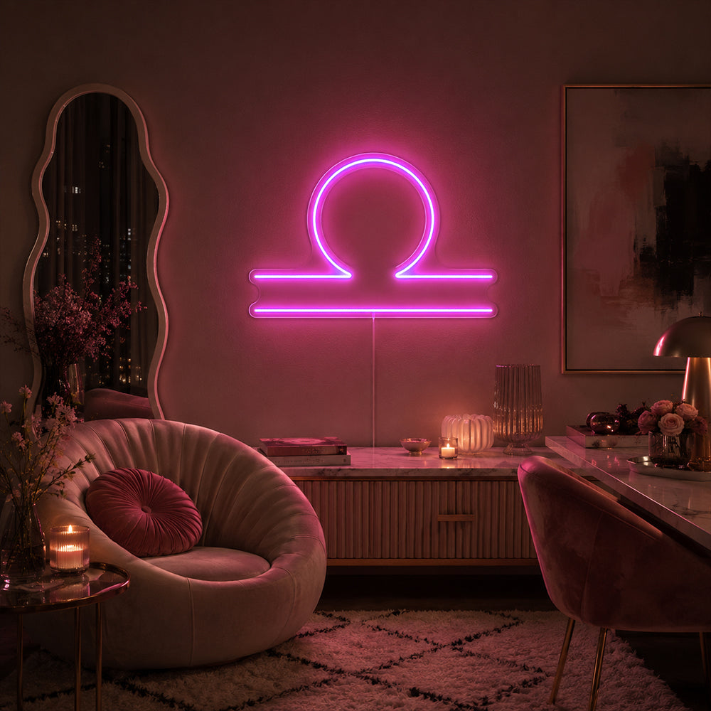 Libra LED Neon Sign - Made in London Zodiac Neon Signs