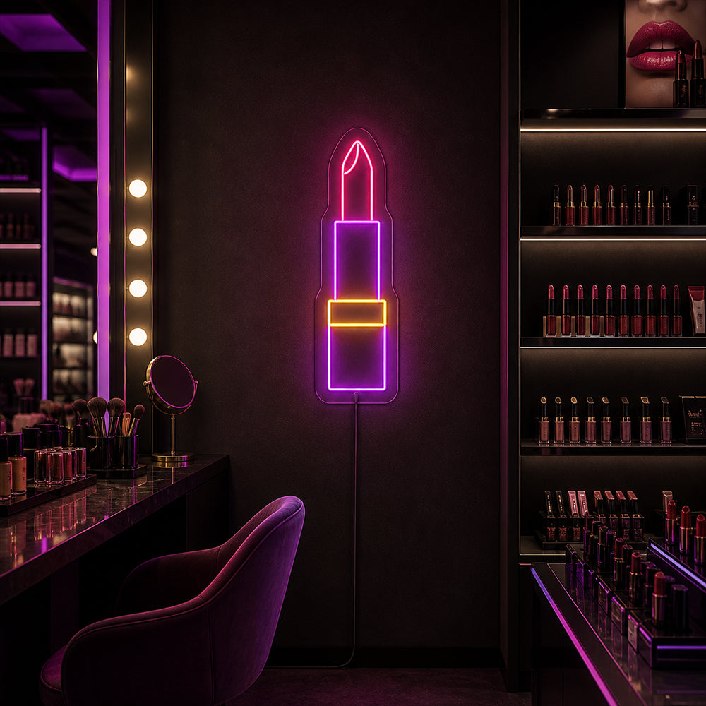 Lipstick LED Neon Sign - Made in London Beauty Makeup Neon Signs