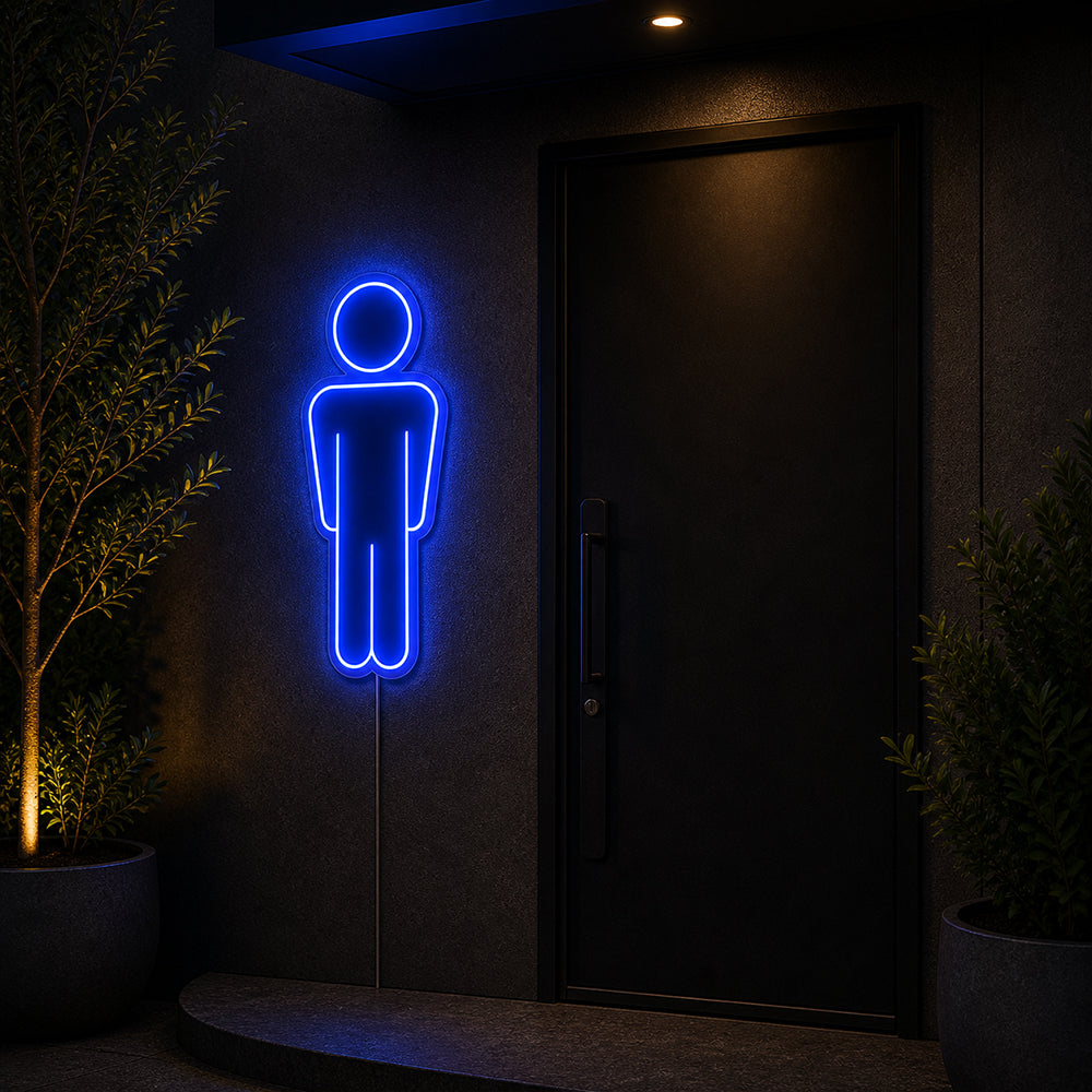 Male Toilette LED Neon Sign - Made in London Bathroom Neon Signs