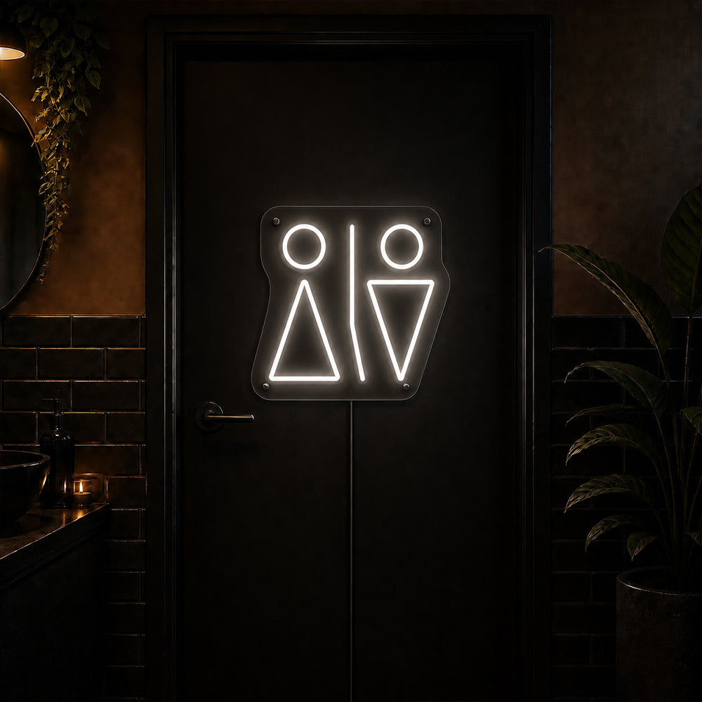 WC Minimalistic LED Neon Sign - Made in London Toilet Neon Signs