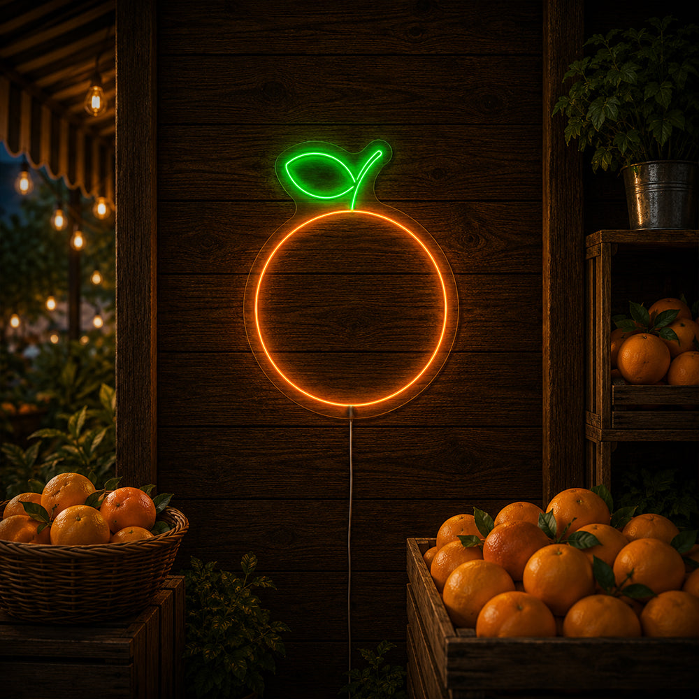 Orange Simple LED Neon Sign - Made in London Food Restaurants Neon Signs