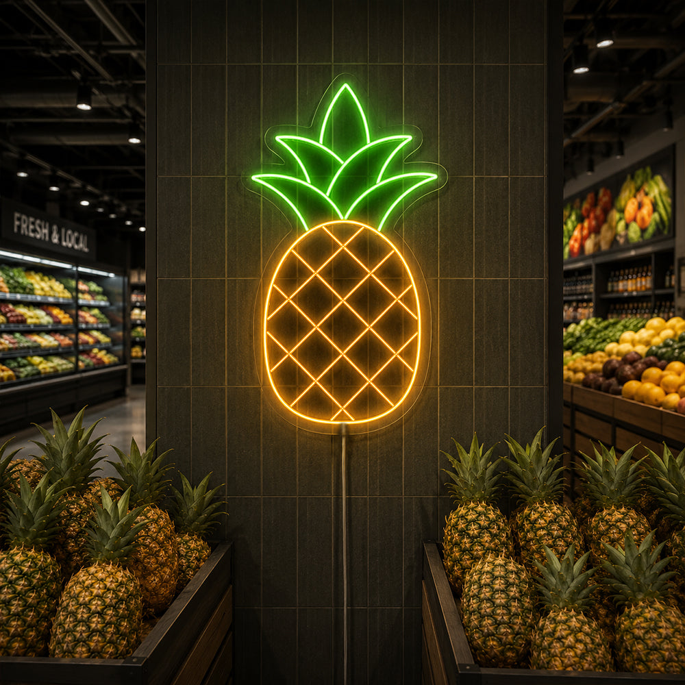 Pineapple LED Neon Sign - Made in London Food Restaurants Neon Signs