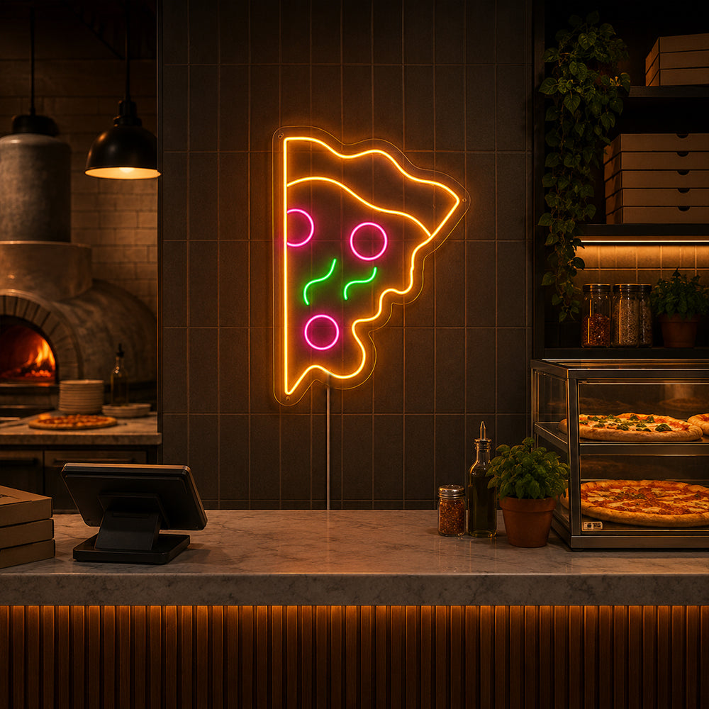 Pizza LED Neon Sign - Made in London Food Restaurants Neon Signs