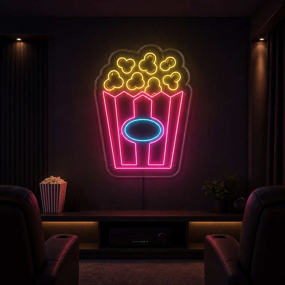 Popcorn LED Neon Sign - Made in London Food Restaurants Neon Signs