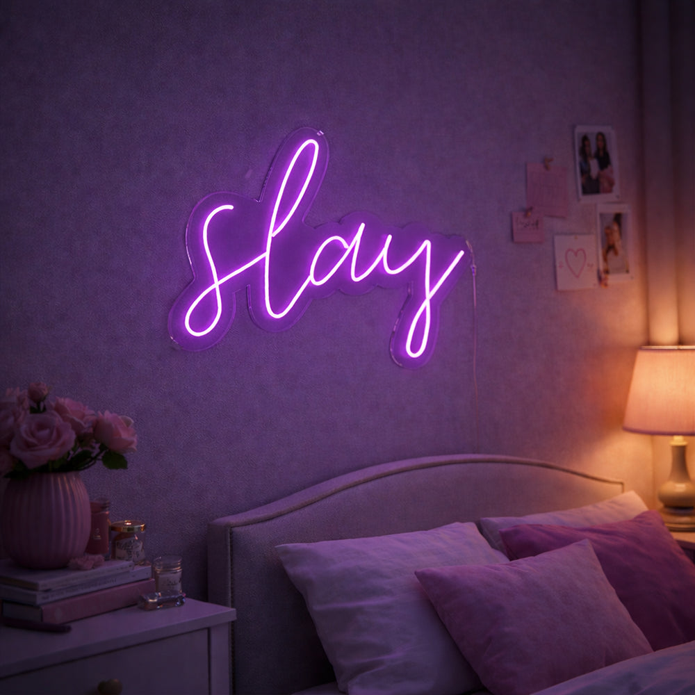 Señal de neón liderado por Slay - Hecho en Londres Inspirational Neon Signs