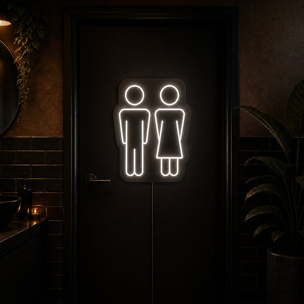 Unisex Toilette LED Neon Sign - Made in London Bathroom Neon Signs