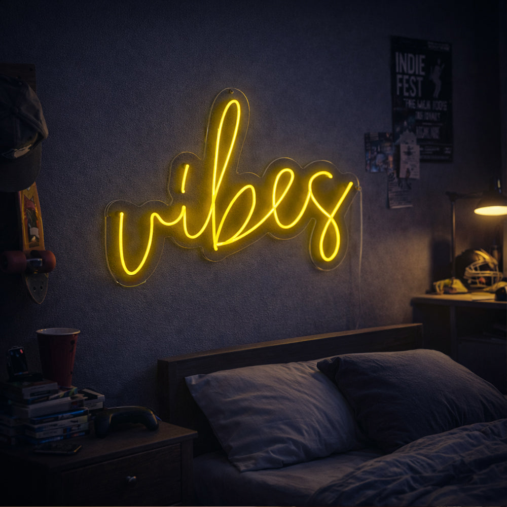 Vibes lideró el letrero de neón - Hecho en Londres Inspirational Neon Signs