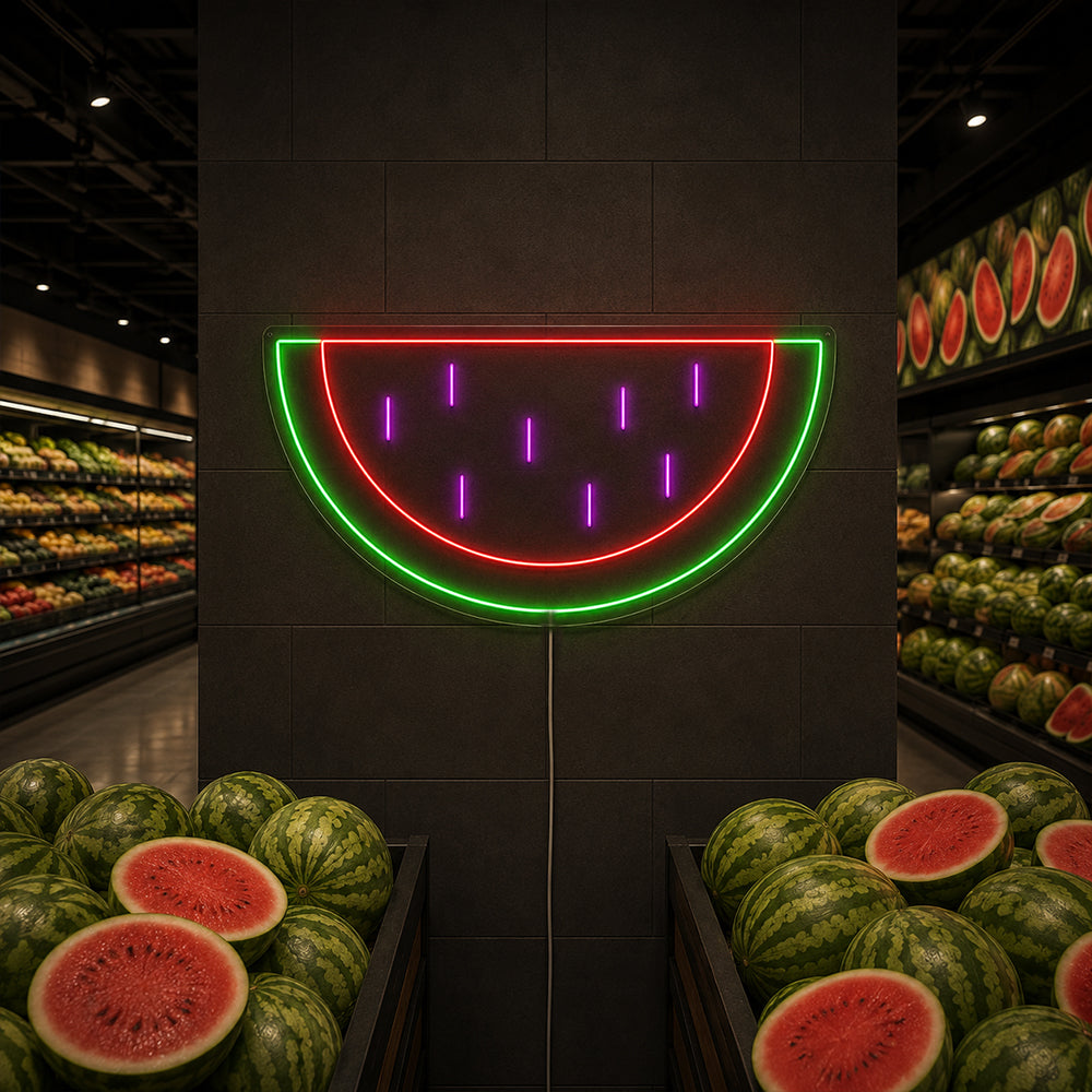 Watermelon LED Neon Sign - Made in London Food Restaurants Neon Signs