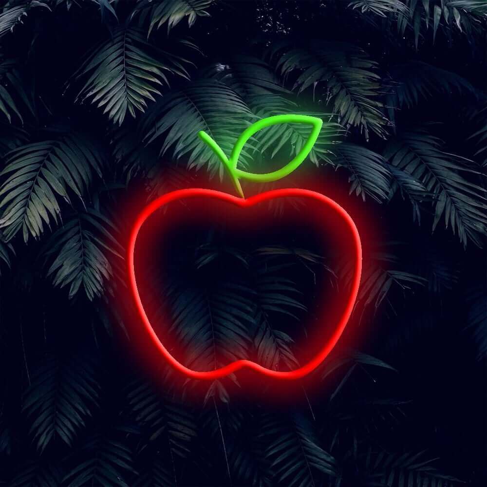 Letrero de neón LED de Apple - Letreros de neón para restaurantes de comida hechos en Londres - Planet Neon