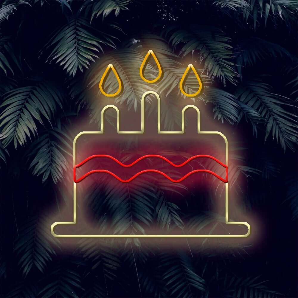 Birthday Cake LED Neon Sign - Made in London Party Neon Signs - Planet Neon