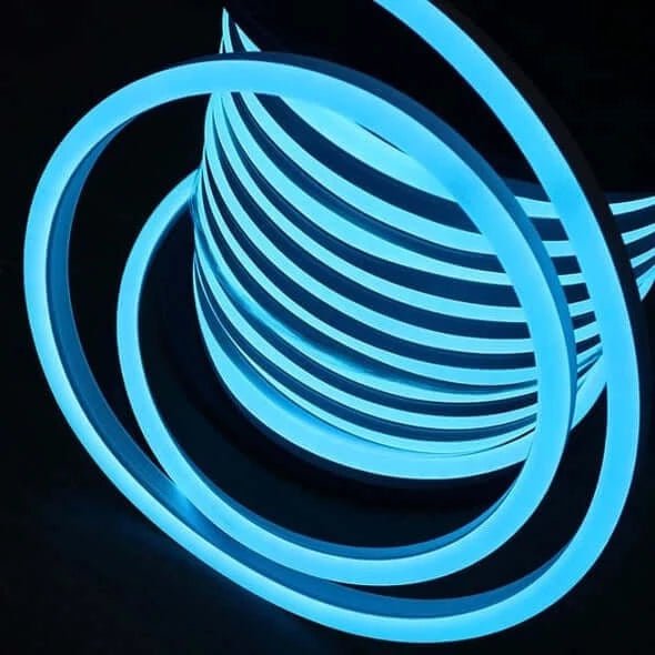 I LumoS 8 X 16mm CYAN Flexible IP65 Waterproof Dimmable Neon LED Strip Light 220 – 240V 9W/m - Planet Neon