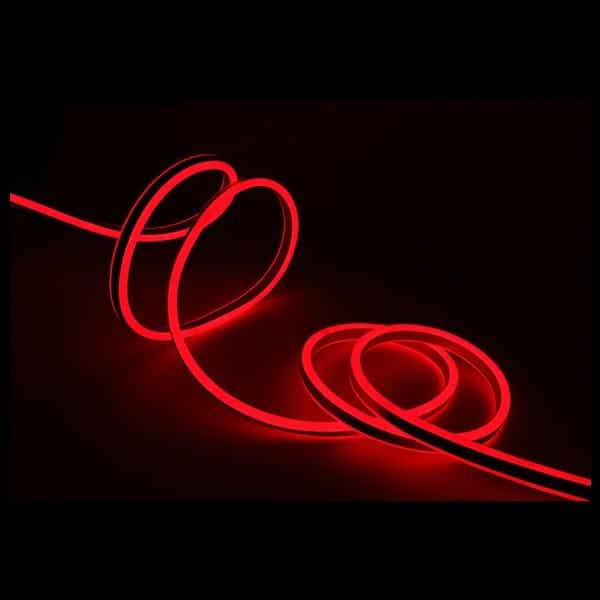 I LumoS 8x16mm RÖD Flexibel IP65 Dimbar Dubbelsidig LED Neon Strip Light 12V DC 9W/m - Planet Neon