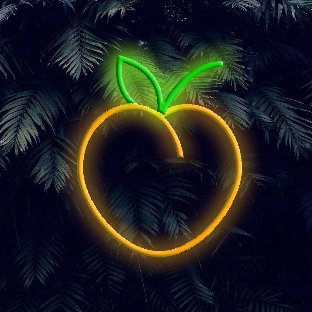Enseigne au néon LED Peach - Enseignes au néon pour restaurants alimentaires fabriqués à Londres - Planet Neon