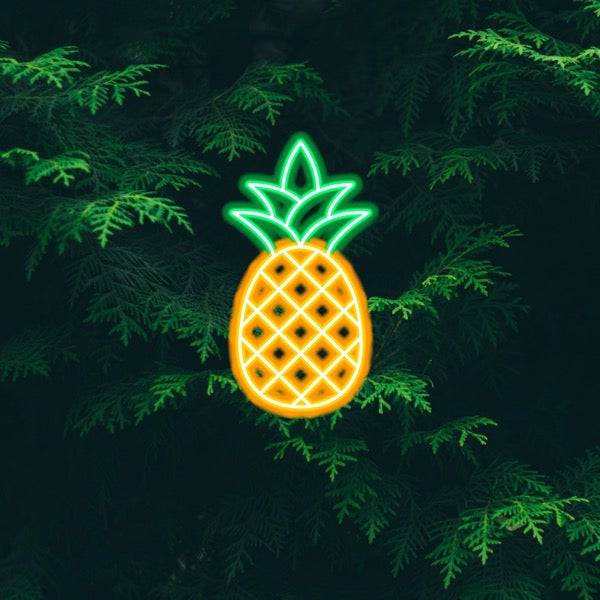 Letrero de neón LED de piña - Letreros de neón para restaurantes de comida hechos en Londres - Planet Neon