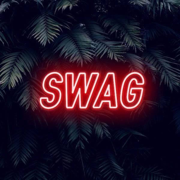 Swag Outline LED Neon Sign - Planet Neon
